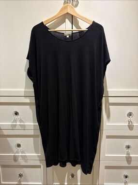 Wilfred Free Black Oversized Short-Sleeve Tunic Dress